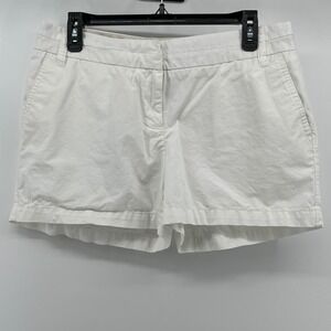 Dalia Collection. Shorts, Women, 10, White, Cotton Chino Casual Mid Rise